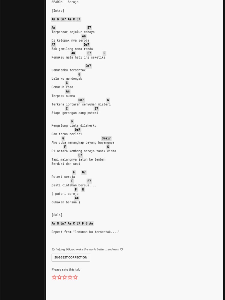 Kord Lagu Seroja