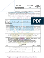 Ktunotes - In-Ma204 Probability Distributions, Random Processes and Numerical Methods