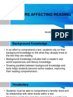 Factors Affecting Reading: Sales, Jerson C. Bsed 3S