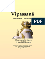 Vipassana Meditation Guidelines by Chanmyay Sayadaw