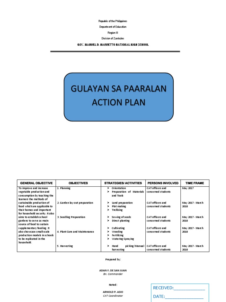 School Vegetable Garden Action Plan | PDF | Landscape | Natural ...