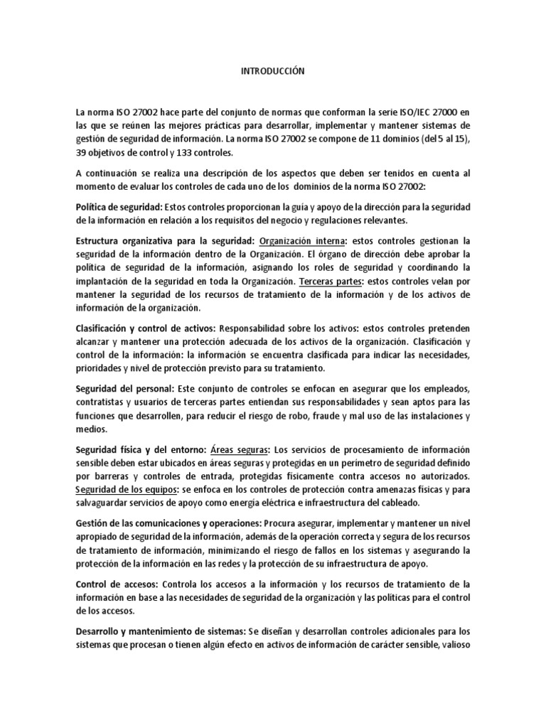 Auditoría de la Norma ISO 27002 | PDF | La seguridad informática ...