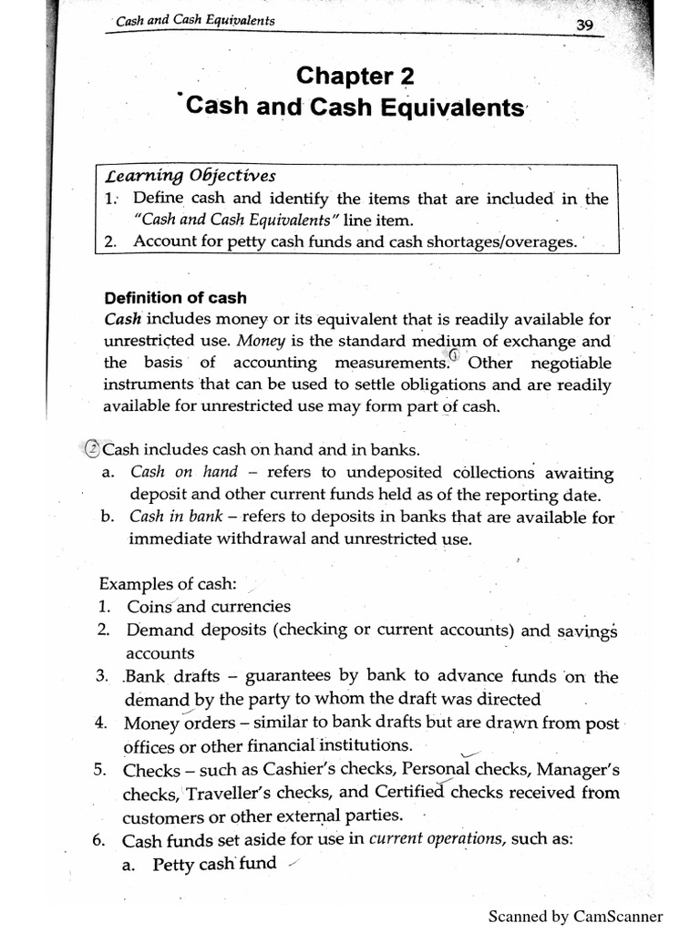 Cash and Cash Equivalents PDF PDF