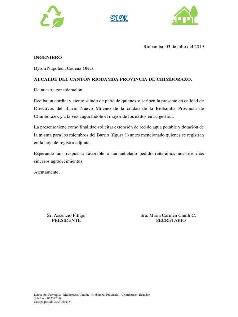 Oficio Alcalde Riobamba | PDF
