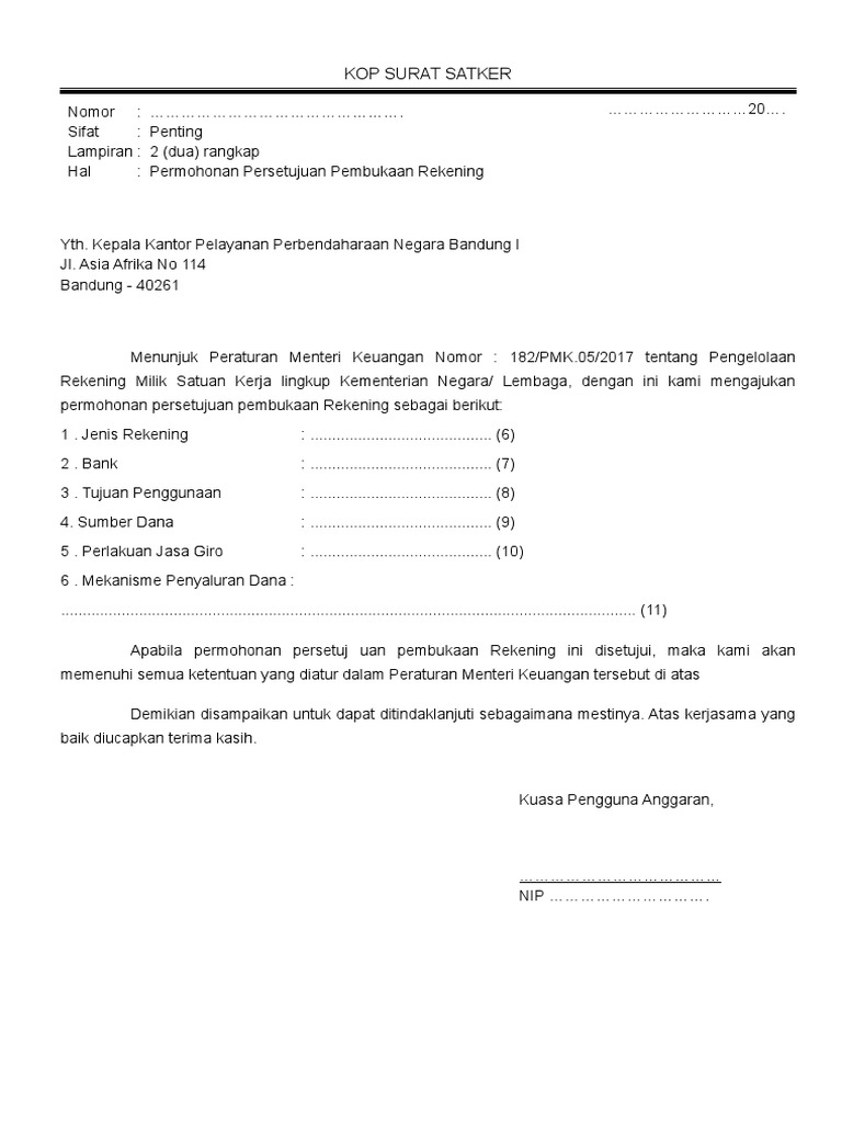 Persetujuan Pembukaan Rekening Baru