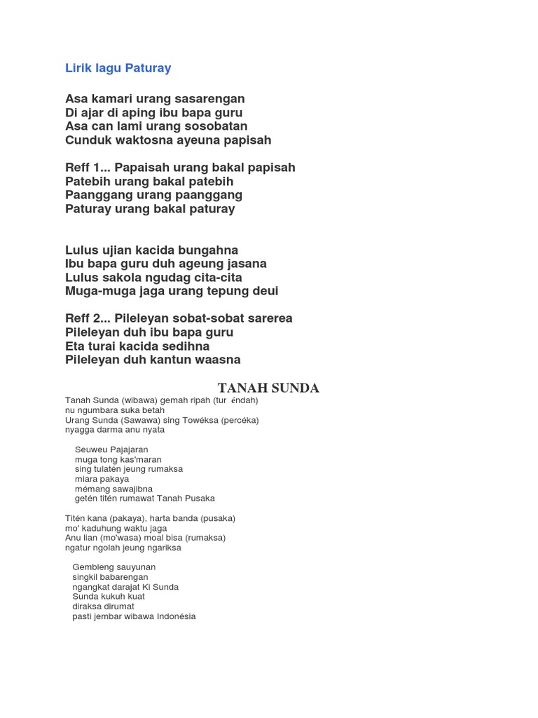 Lagu Sunda Tanah Sunda