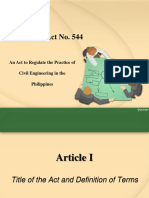 Republic Act No. 544: An Act To Regulate The Practice of Civil Engineering in The Philippines
