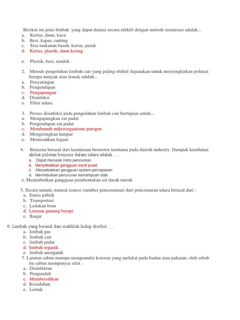 Berikut Ini Jenis Limbah