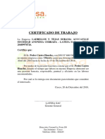 Certificado de Trabajo Latesa