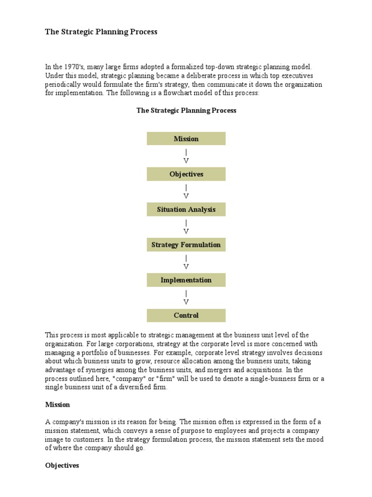 Strategic Planning Process Overview | PDF | Strategic Management ...