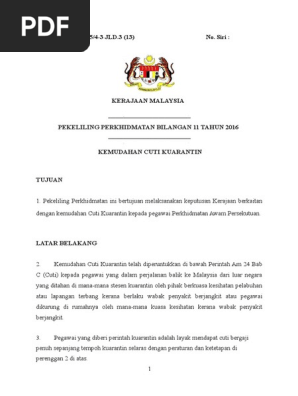 Borang Cuti Kuarantin  PDF
