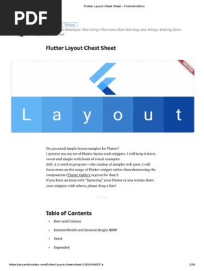 Flutter Layout Cheat Sheet – ProAndroidDev