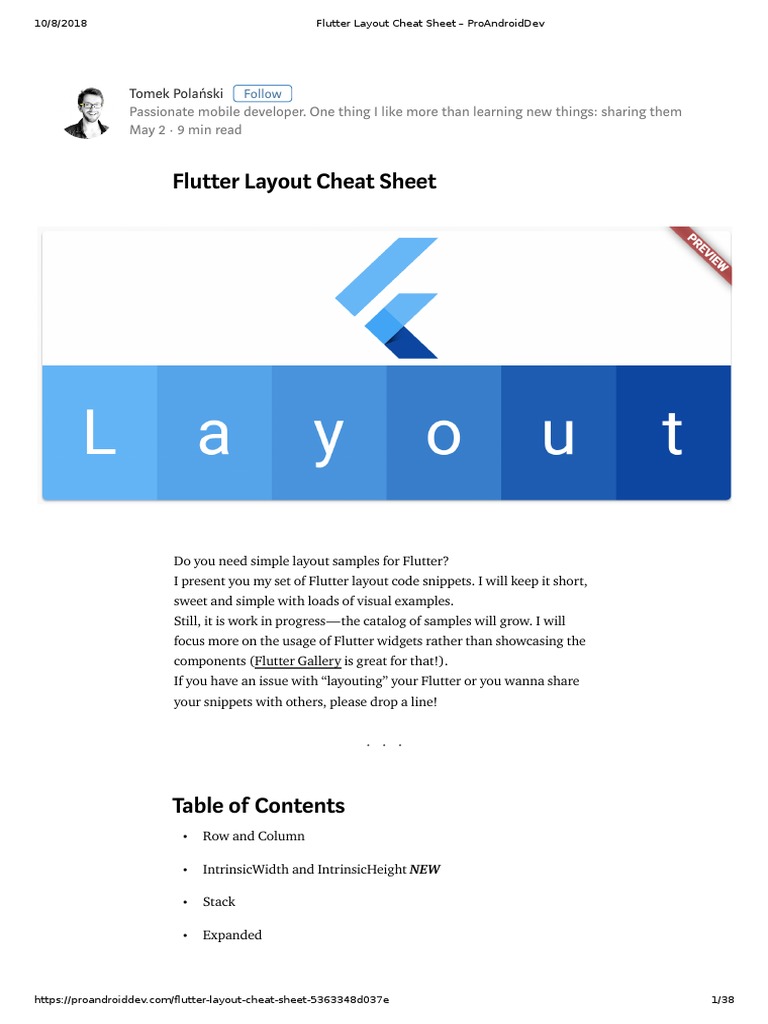 Flutter Layout Cheat Sheet – ProAndroidDev | Icon (Computing