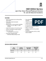 ISD1000A Series: Single-Chip Voice Record/Playback Devices 16-And 20-Second Durations