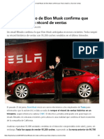Un Email Filtrado de Elon Musk Confirma Que Tesla Rompió Su Récord de Ventas