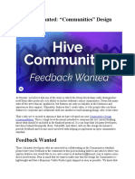 Feedback Wanted: "Communities" Design Document