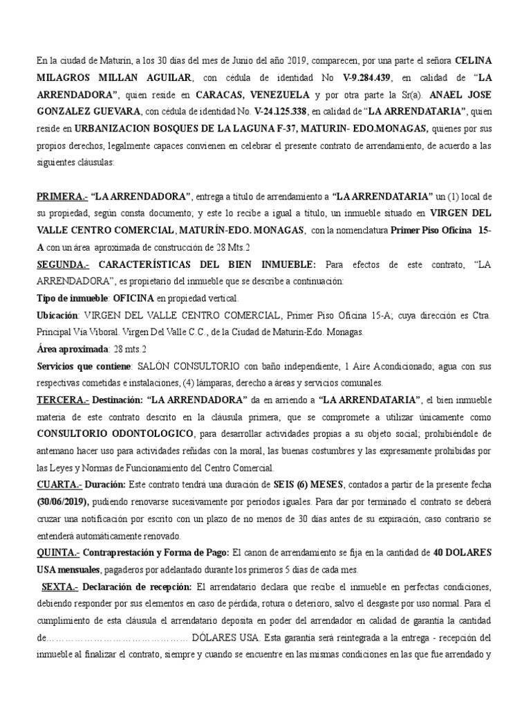 130778348 Modelo de Contrato de Arrendamiento Doc