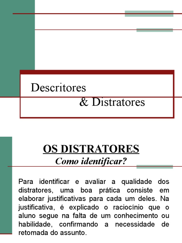 Identificação de Distratores e Descritores | PDF
