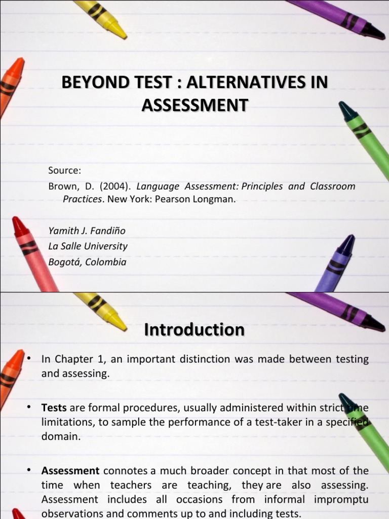 Alternatives in Language Assessment | PDF | Educational Assessment ...