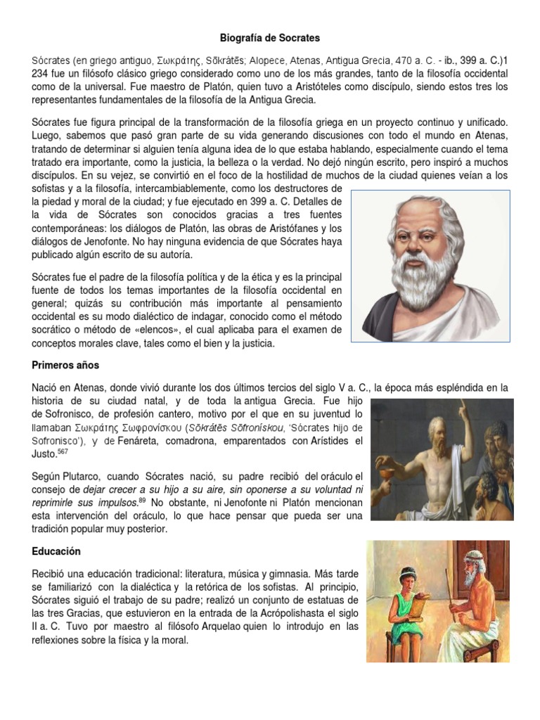 Biografia De Socrates Pdf Socrates Platon