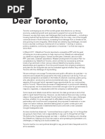 Dear Toronto