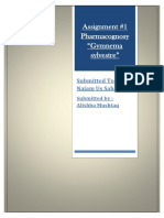 Assignment #1 Pharmacognosy "Gymnema Sylvestre": Submitted To: Dr. Najam Us Sahar