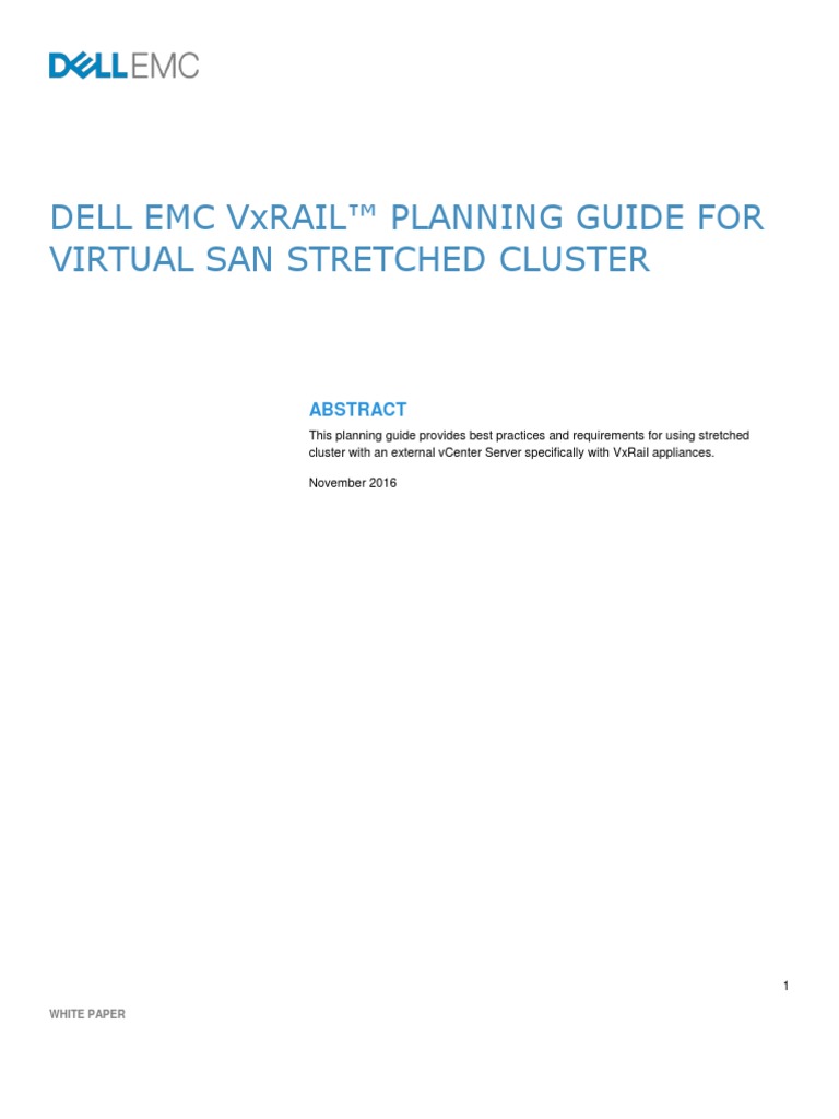 Dell Emc Vxrail Planning Guide For Virtual San Stretched Cluster | PDF ...