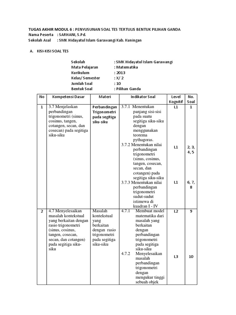 Jawaban Tugas Akhir Modul 6
