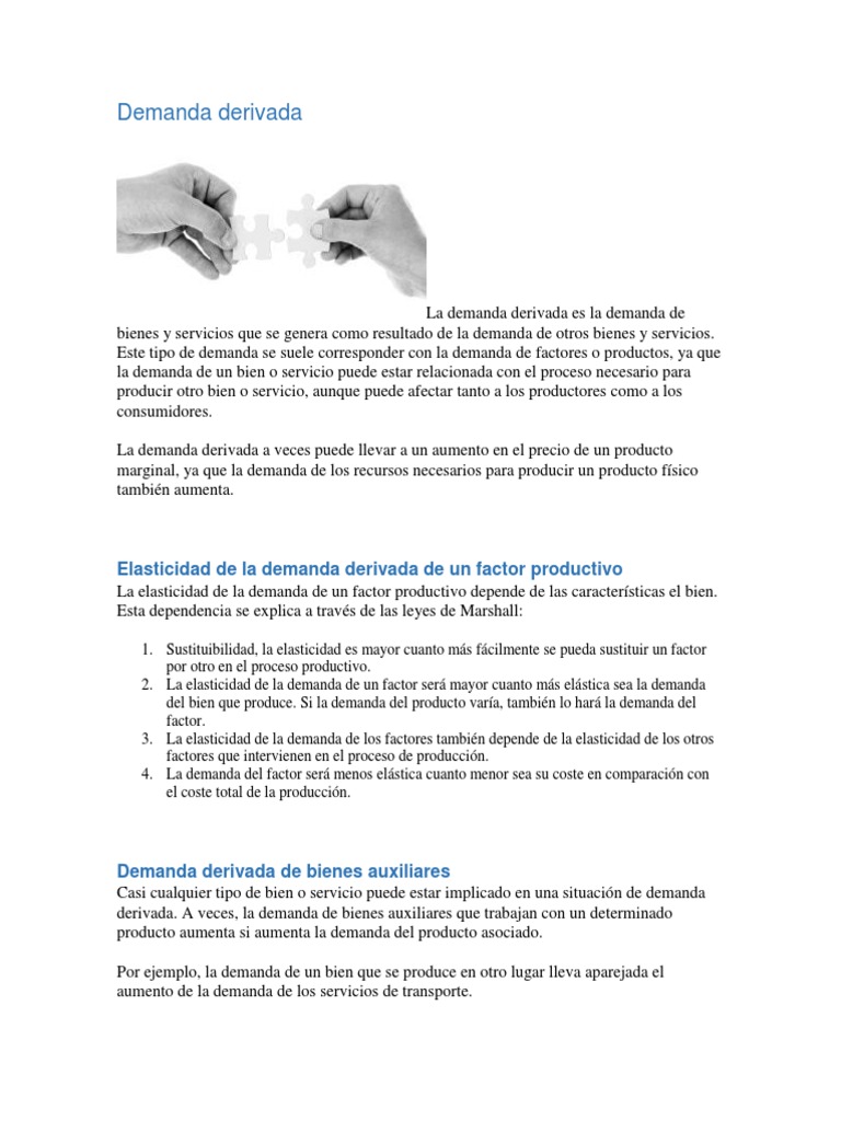 Demanda Derivada: Conceptos y Ejemplos | PDF | Oferta y demanda ...