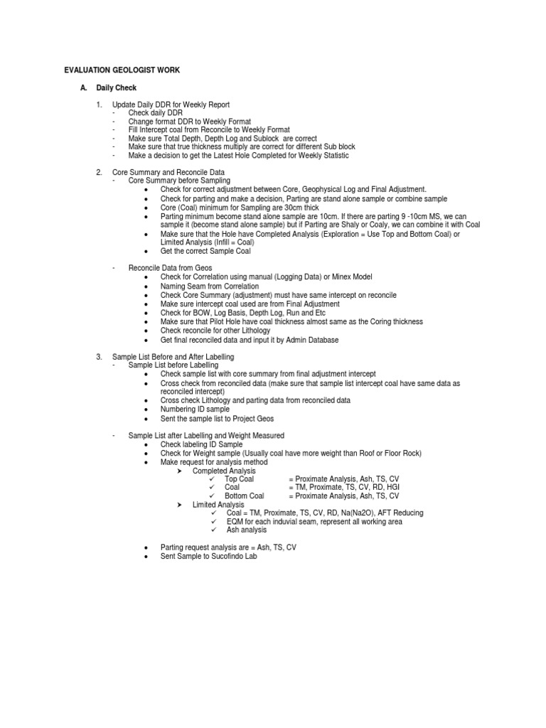 Evaluation Geologist Work | PDF | Comma Separated Values | Computing