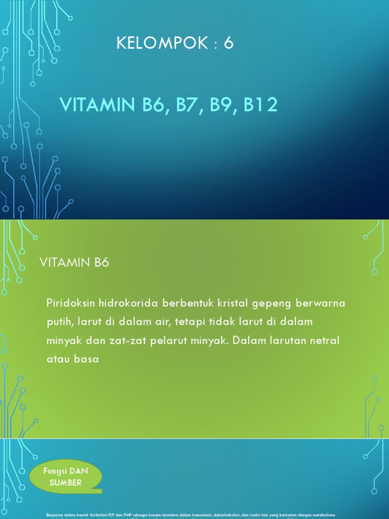 Kelompok 6 VITAMIN B6, B7, B9, B12 PDF