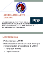 ANALISIS BREAK-EVEN POINT SEBAGAI ALAT PERENCANAAN PENJUALAN DAN LABA TERHADAP UMKM DI PALANGKARAYA (Studi Pada UMKM Keripik Kelakai Imur Palangkaraya