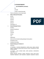 T.Y.B. Physiotherapy: (F) PSYCHIATRY (30 Hours) Mental Health