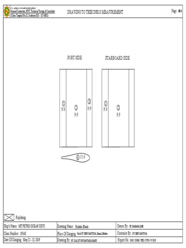 Port Side Starboard Side: Drawing To Thikcness Measurement | PDF
