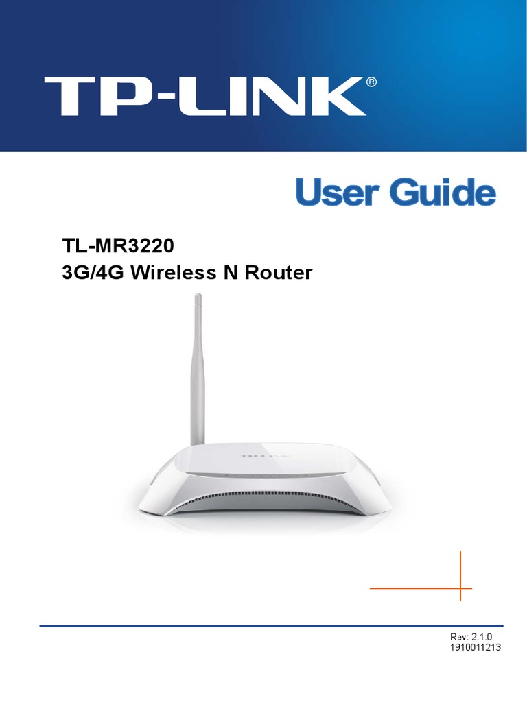 TL-MR3220 V2 Ug PDF | PDF | Wireless Lan | Wi Fi
