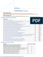 Resultado da análise de texto com estatísticas e endereços relevantes