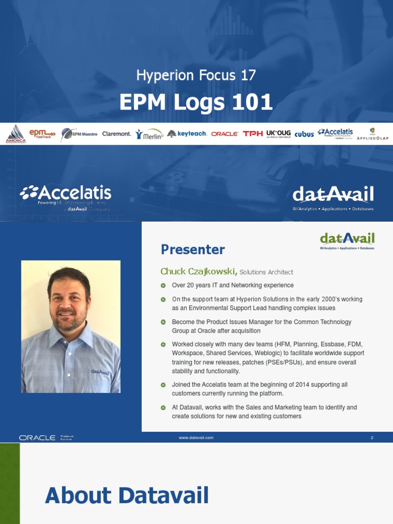 Dont Get Bogged Down by Oracle Hyperion Logs Chuck Czajkowski | PDF ...