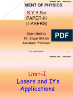 Department of Physics: S.Y.B.Sci Paper-Iii (Lasers)