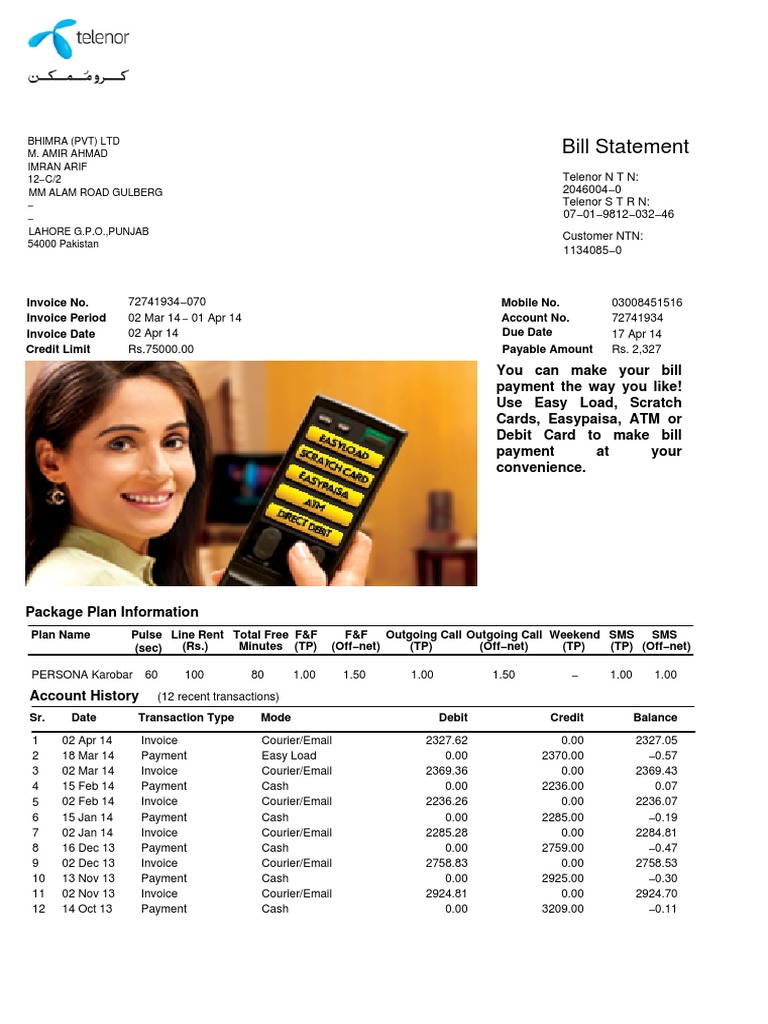 Bill Statement | PDF | Debits And Credits | Invoice
