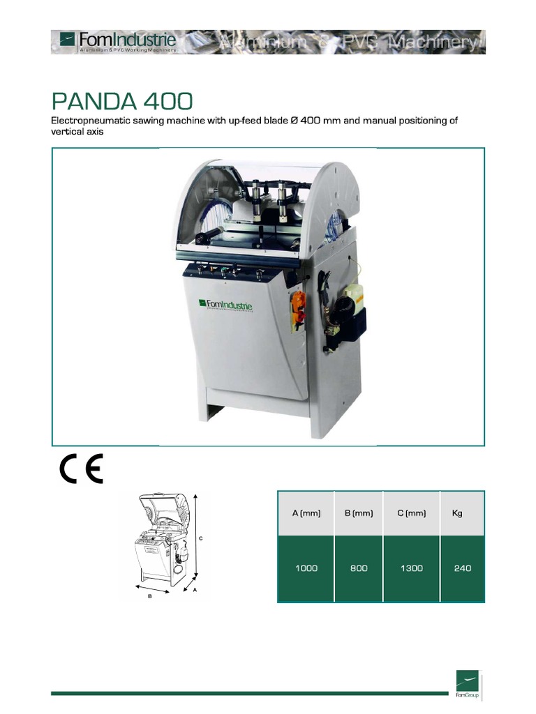 PANDA 400 Electropneumatic Saw Specs | PDF | Electric Motor ...