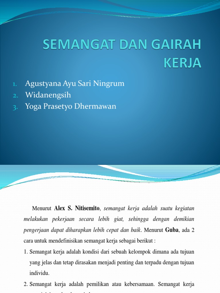 Semangat Kerja Pdf