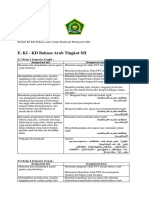 Ki-Kd Bahasa Arab Tingkat Mi