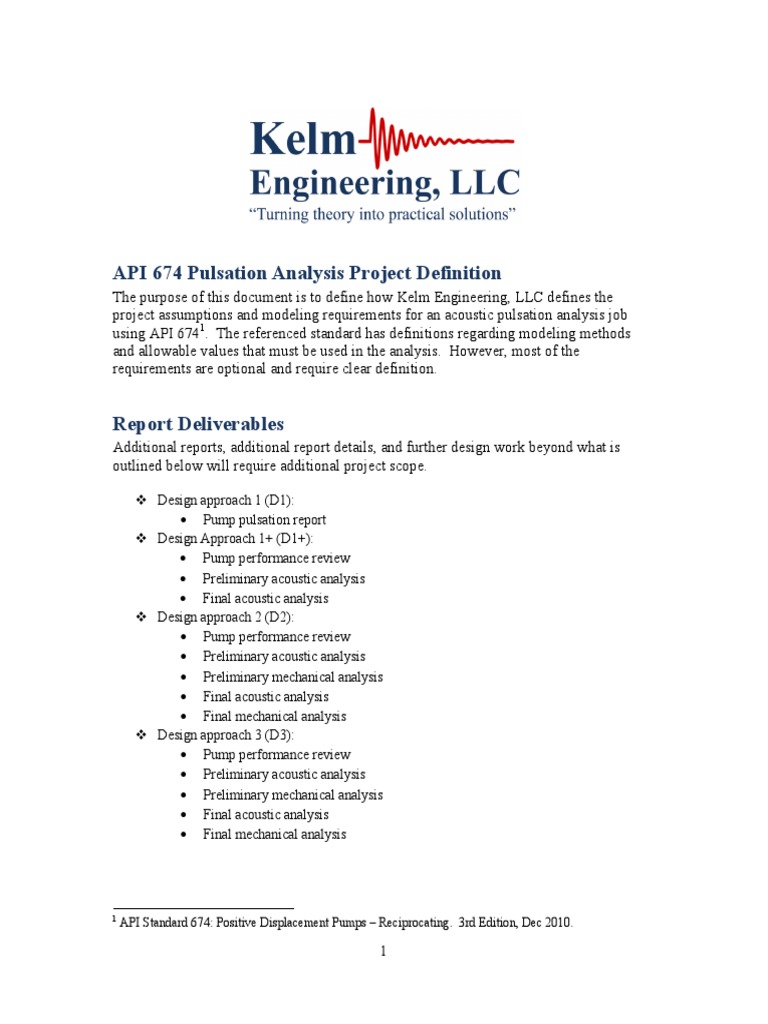 API 674 Report Deliverables | PDF | Gas Technologies | Pump