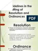 Guidelines in The Drafting of Resolution and Ordinances