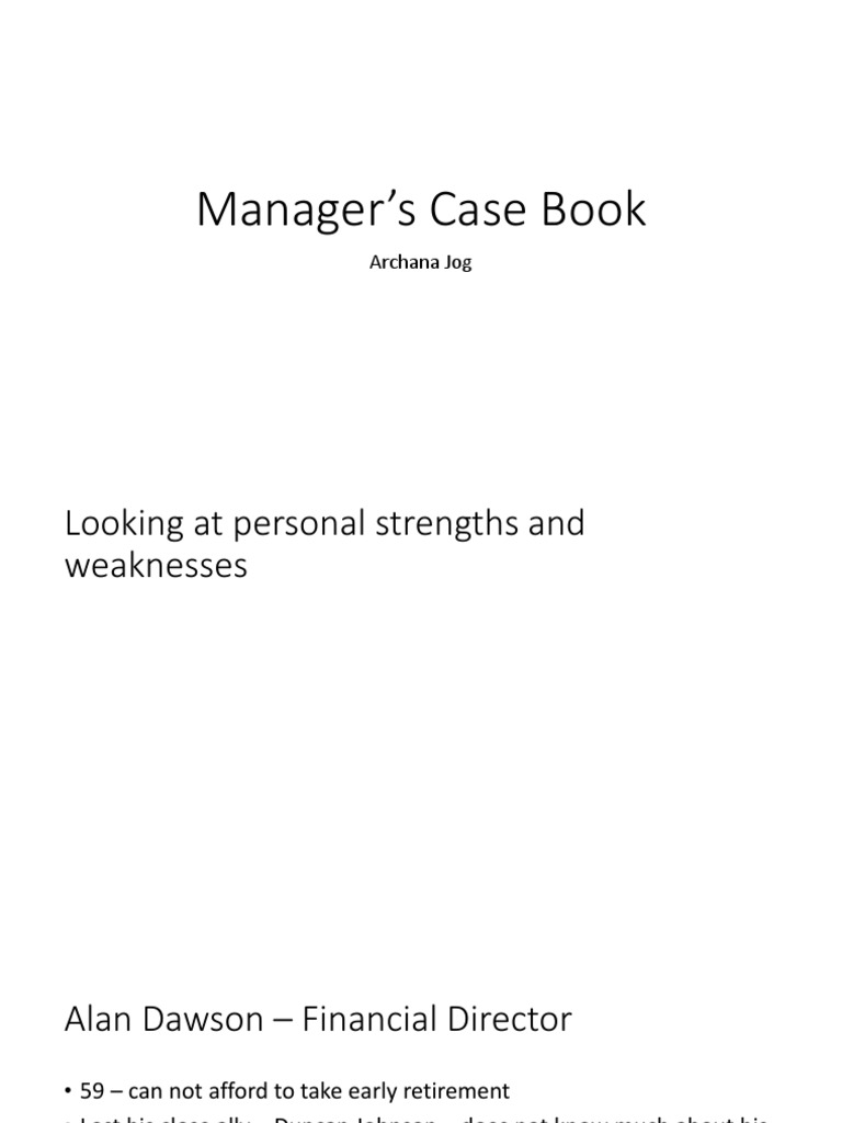 Manager's Case Book 2 | PDF