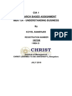 A Research Based Assignment Mba 134 - Understanding Business