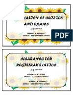 Compilation of Quizzes and Exams: Jorebel E. Billones