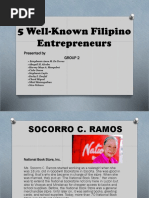 5 Well-Known Filipino Entrepreneurs: Presented By: Group 2