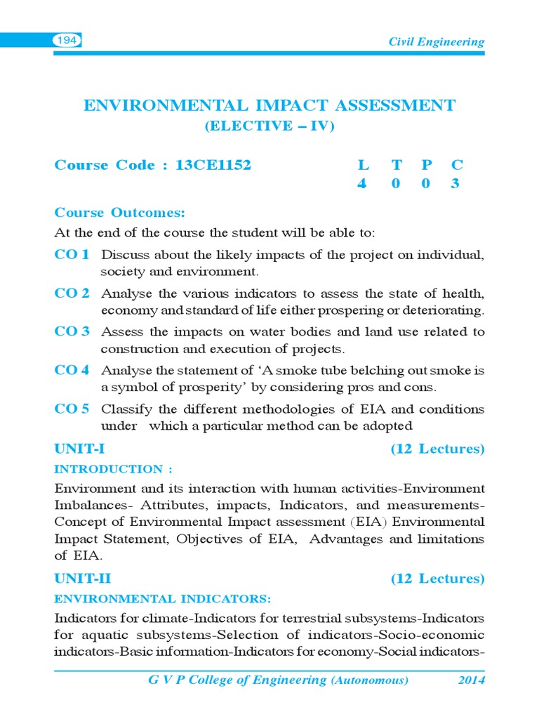 Environmental Impact Assessment PDF Environmental Impact Assessment Environmental Science