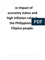 The Impact of Economy Status and High Inflation Rates in The Philippines To Filipino People